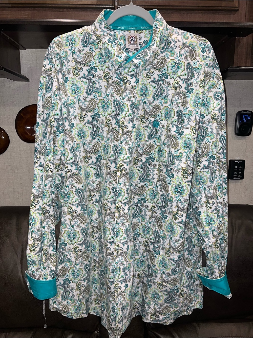 Cinch Men's Long Sleeve Button up Paisley Print Shirt XXL
